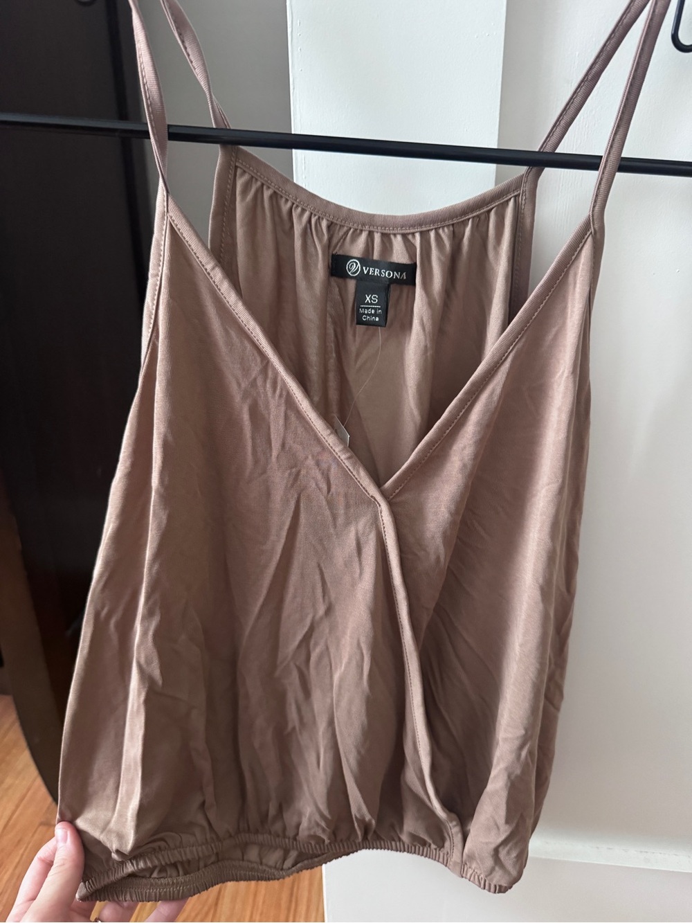 Versona Taupe Spaghetti Strap V-Neck Camisole